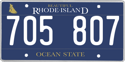 RI license plate 705807