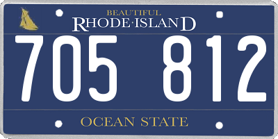RI license plate 705812