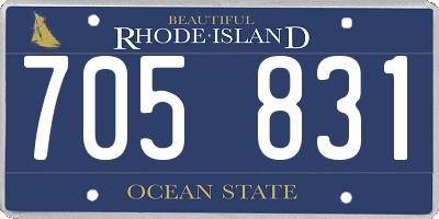 RI license plate 705831
