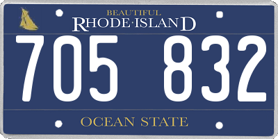 RI license plate 705832