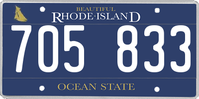 RI license plate 705833