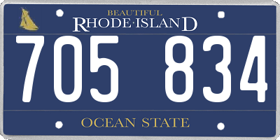 RI license plate 705834