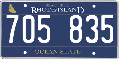 RI license plate 705835