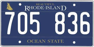 RI license plate 705836