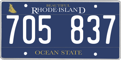 RI license plate 705837