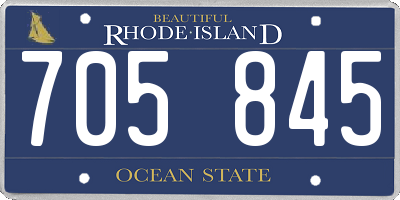 RI license plate 705845