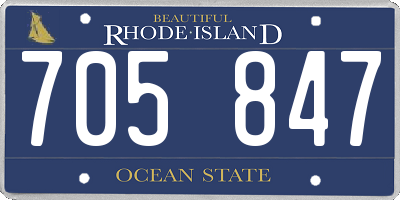 RI license plate 705847