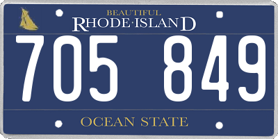 RI license plate 705849