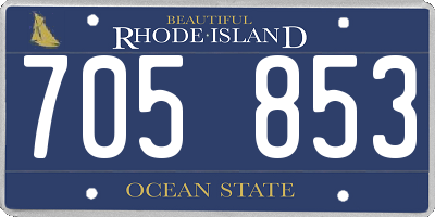 RI license plate 705853