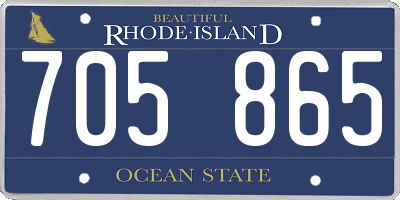 RI license plate 705865