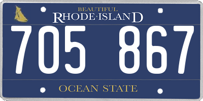 RI license plate 705867
