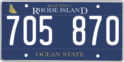 RI license plate 705870