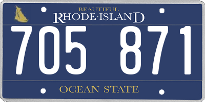 RI license plate 705871