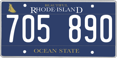 RI license plate 705890