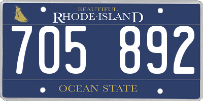 RI license plate 705892