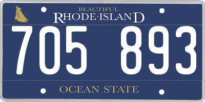 RI license plate 705893