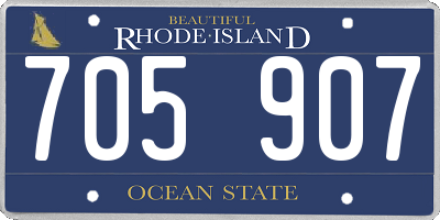 RI license plate 705907