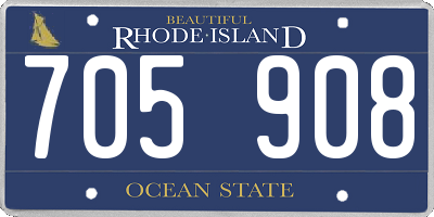 RI license plate 705908
