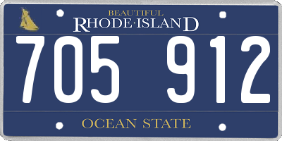 RI license plate 705912