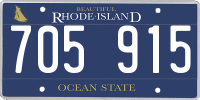 RI license plate 705915