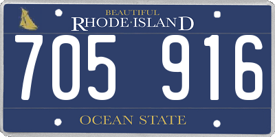 RI license plate 705916