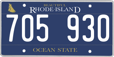 RI license plate 705930