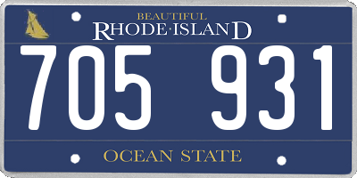 RI license plate 705931
