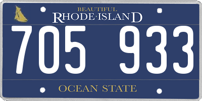 RI license plate 705933