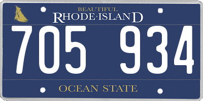 RI license plate 705934