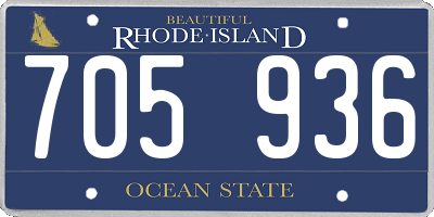 RI license plate 705936