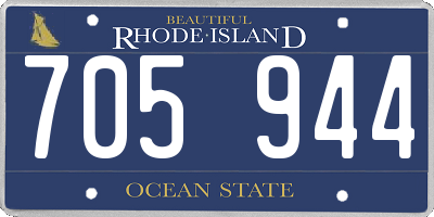 RI license plate 705944