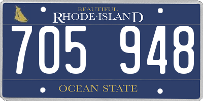 RI license plate 705948