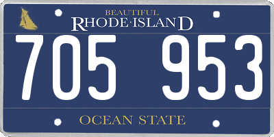 RI license plate 705953