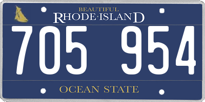 RI license plate 705954