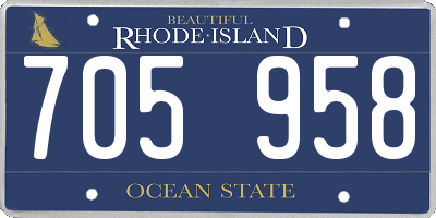 RI license plate 705958