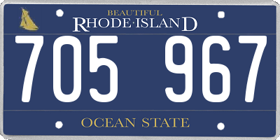 RI license plate 705967