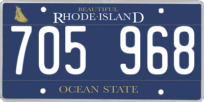 RI license plate 705968