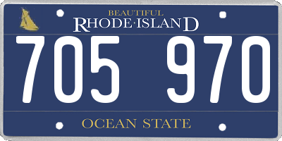 RI license plate 705970
