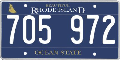 RI license plate 705972