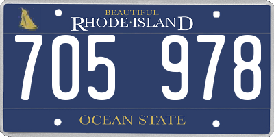 RI license plate 705978
