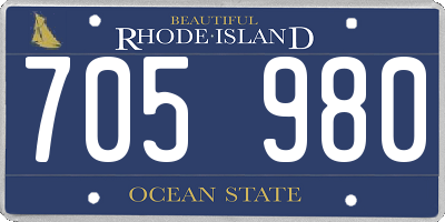 RI license plate 705980