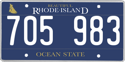 RI license plate 705983