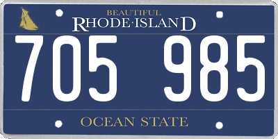 RI license plate 705985