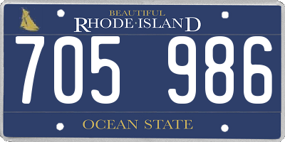 RI license plate 705986
