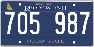 RI license plate 705987