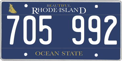 RI license plate 705992