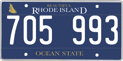 RI license plate 705993