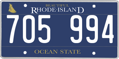 RI license plate 705994