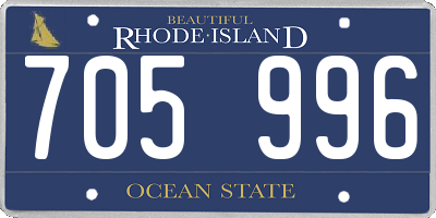 RI license plate 705996
