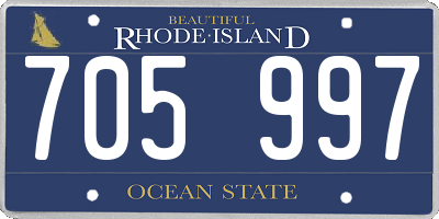 RI license plate 705997